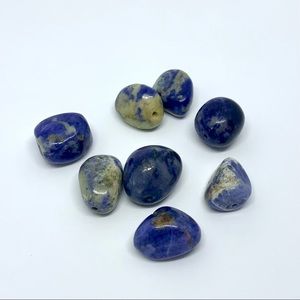 Lot Of 8 Natural Sodalite Beads Nugget Freeform